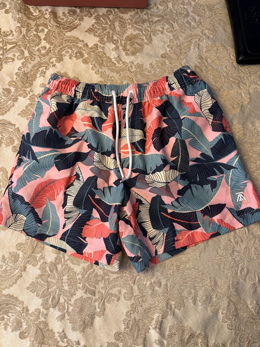 Topman Pink Tropical Print Drawstring Shorts